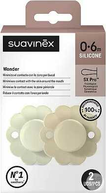 Suavinex Wonder Schnuller 0-6 Monate Presque Aqua/Whitecap Gray 2 Stück