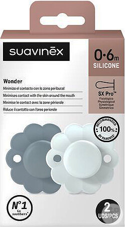Suavinex Wonder Symmetrische Silikonschnuller SX Pro 0/6m Wonder Lake 2 Stück