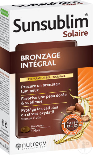 Nutreov Sunsublim Integral Tanning Vollständige Bräunung Mit Arganöl 30 Kapseln