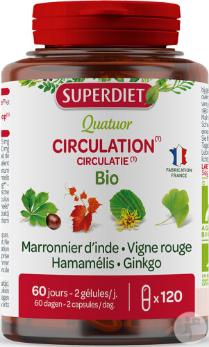 Super Diet Quatuor Rotes Weinlaub Durchblutung Bio 120 Kapseln