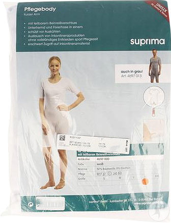 Suprima 4697 Kurzarm-Body + Beinreißverschluss Weiß XL 1 Stück