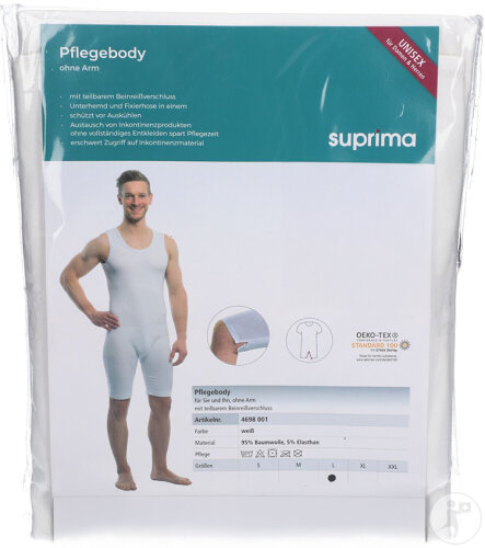 Suprima 4698 Körper ohne Arm mit Reißverschluss Weiß L