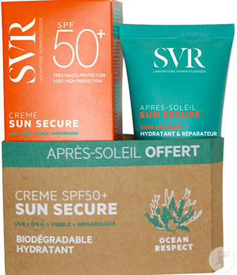 SVR Lot Sun Secure Creme LSF50+ Tube 50ml + Sun Secure After-Sun Tube 50ml Gratis