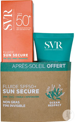 SVR Lot Sun Secure After Sun Fluid LSF50+ 50ml + After-Sun-Milch 50ml Gratis
