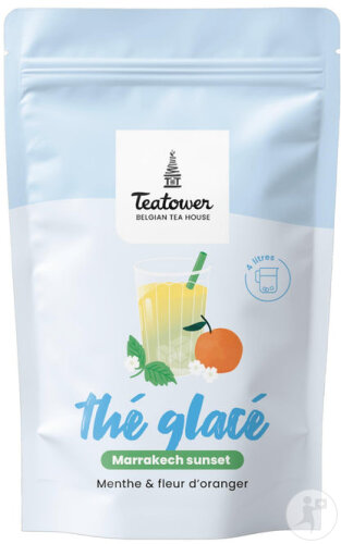 Teatower Marrakech Sunset Bio Eistee Grüner Tee Minze Orangenblüte 40g
