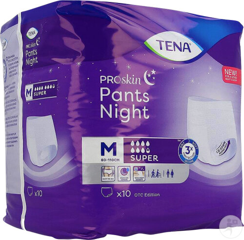 Tena Proskin Pants Night Super Nacht Inkontinenzhosen Größe M 10 Stück