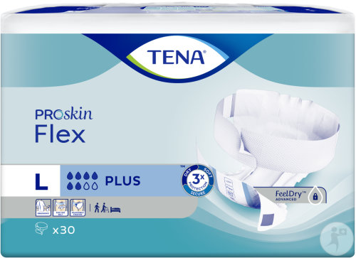 Tena Proskin Flex Plus Windel Mit Flexiblem Gürtel Größe L 30 Stück