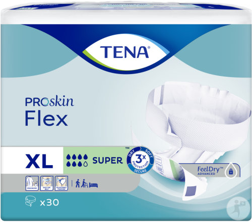 Tena Proskin Flex Super Windel Mit Flexiblem Gürtel Größe XL 30 Stück