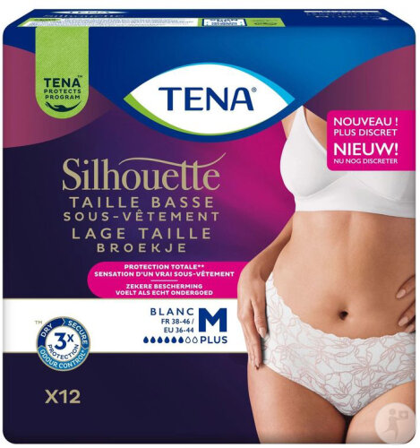 Tena Silhouette Plus Weiß Niedrige Taille M 12 Stück