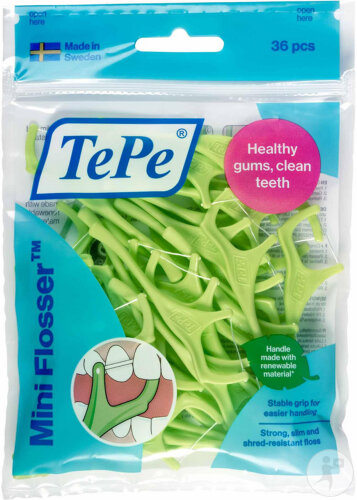 TePe Mini Flosser Vorgespannter Zahnseidehalter 36 Stück