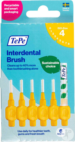 Tepe Interdental Brush Original Interdentalbürsten 0,70mm Gelb 6 Stück
