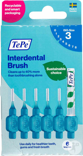 Tepe Interdental Bürsten Original 0,60mm Größe 3 Blau 6 Stück