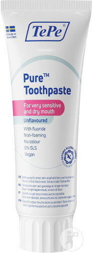TePe Pure Zahnpasta Trockener Mund Ohne Aroma Tube 75ml