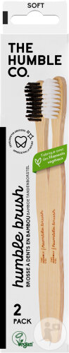 The Humble Co Bad Bambou Soft Zahnbürste Weiß-Schwarz Erwachsene 2 Stück