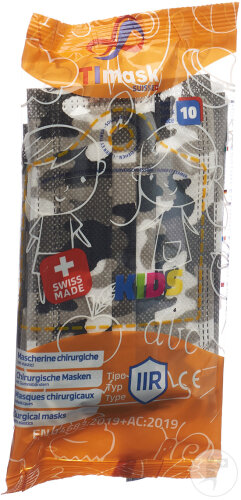 Timask Medizinische Einwegmaske Typ IIR KIDS Camouflage 10 Stück