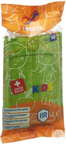 Timask Medizinische Einwegmaske Typ IIR KIDS Grün