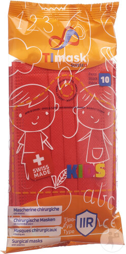 Timask Medizinische Einwegmaske Typ IIR KIDS Rot 10 Stück