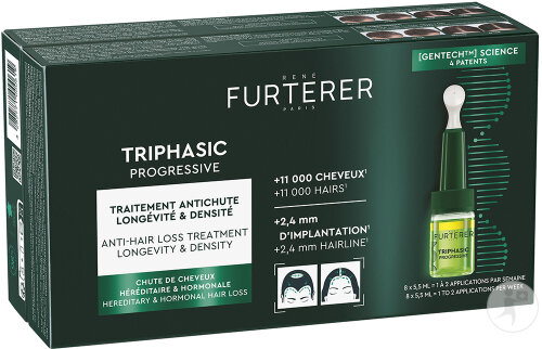 René Furterer Triphasic Progressive Anti-Haarausfall Behandlung Dichte & Langlebigkeit 8x5,5ml