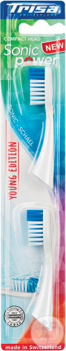 Trisa Ersatzset Sonic Power Young Edition Zahnbürste Blau 2 Stück