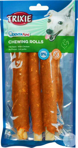 Trixie Denta Fun Chicken Chewing Rolls 17cm Stück 3x140g