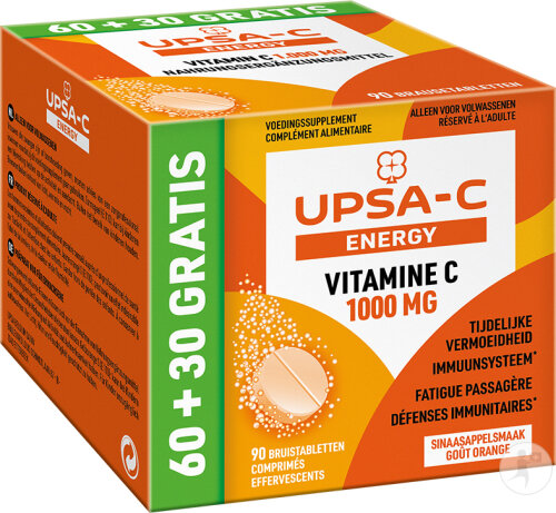 Upsa-C Energy Vitamin C 1000 Orange 90 Brausetabletten