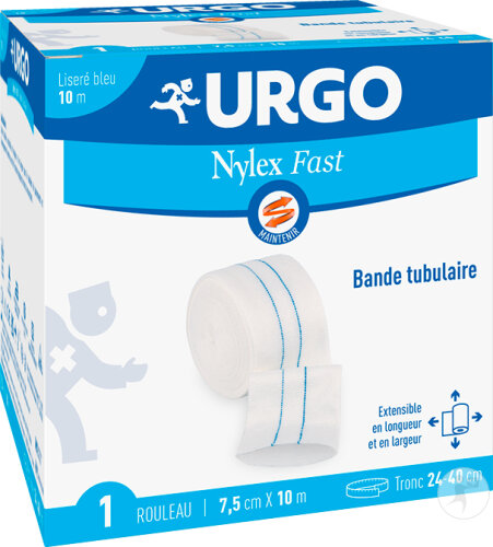 Urgo Nylex Fast Schlauchband Blaue Umrandung 10m x 7,5cm 1 Rolle