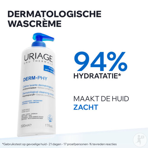 Uriage Derm-Phy Dermatologische Waschcreme Alle Hauttypen Gesicht/ Körper/ Haar Tube 200ml-2