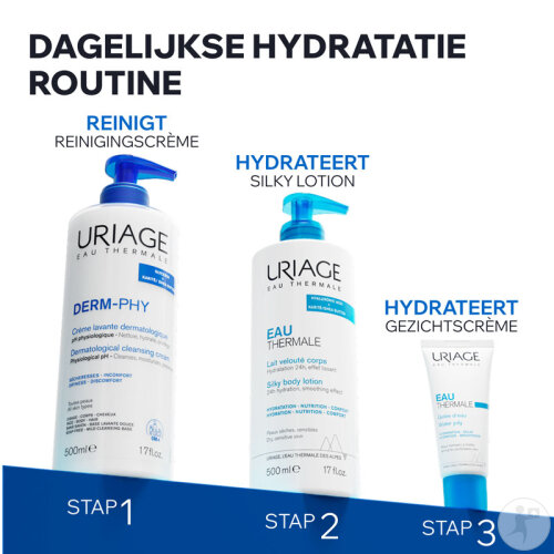 Uriage Derm-Phy Dermatologische Waschcreme Alle Hauttypen Gesicht/ Körper/ Haar Tube 200ml-7