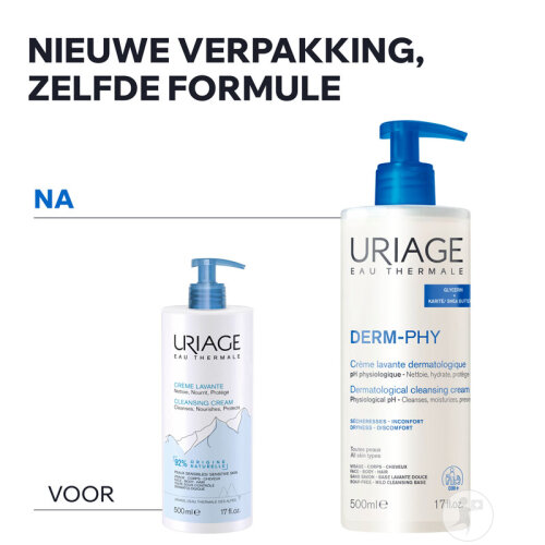 Uriage Derm-Phy Dermatologische Waschcreme Alle Hauttypen Gesicht/ Körper/ Haar Tube 200ml-8