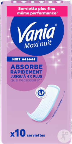 Vania Hygienische Handtücher Maxi Nacht 10 Stück