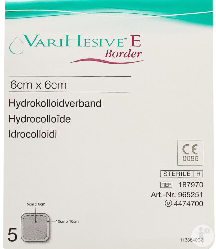 VariHesive E Border Verband 6x6cm 5 Stücke