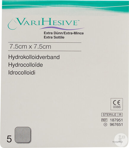 VariHesive Verband 7,5x7,5cm Extra Dünn 5 Stücke