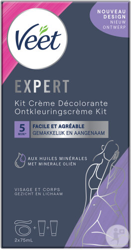 Veet Kit Bleichcreme + Aktivierungscreme Gesicht Und Körper Normale Haut Tuben 2x75ml