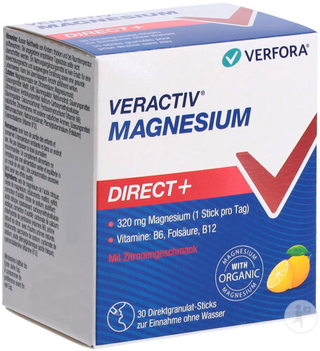 Veractiv Magnesium Direct+ Zitrone 30 Sticks