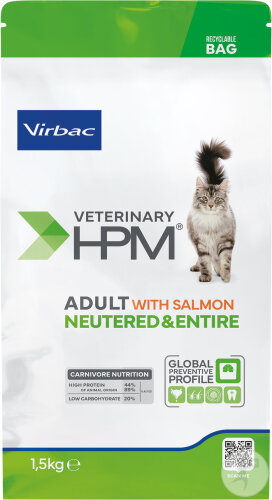 Virbac Veterinary HPM Adult With Salmon Neutered & Entire Cat 1,5kg