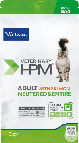 Virbac Veterinary HPM Adult With Salmon Neutered & Entire Cat 3kg