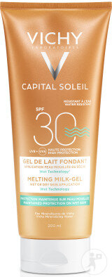 Vichy Capital Soleil Ultra-Leichte Gel-Milch Für Nasse Oder Trockene Haut SPF30 Tube 200ml