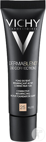 Vichy Dermablend [3D Correction] Make-Up Foundation 16h Unreine Akne Neigende Haut 25 Nude 30ml