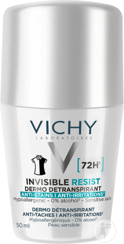 Vichy Invisible Resist Dermo-Detranspirant 72h Anti-Flecken Anti-Irritationen Roll-On 50ml