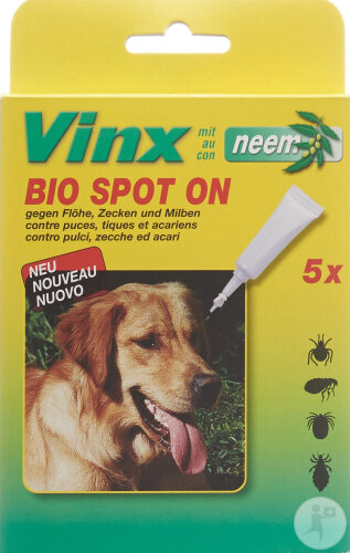 Vinx Bio Spot On Tropfen Mit Neem Hund 5x1ml