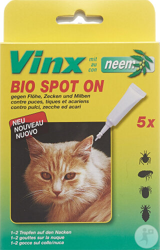 Vinx Bio Spot On Tropfen Mit Neem Katze 5x1ml