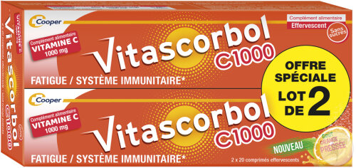 Vitascorbol C1000 Müdigkeit/Immunsystem Geschmack Frisch Gepresste Orange 40 Brausetabletten