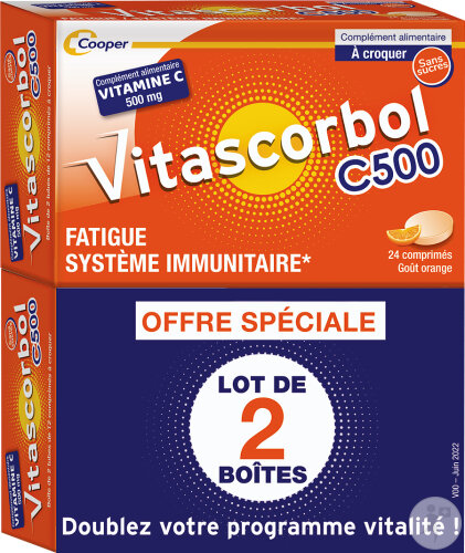 Vitascorbol Vitamin C 500mg Müdigkeit Und Immunsystem Orangengeschmack 48 Tabletten
