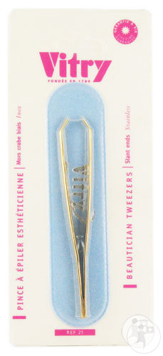 Vitry Prestige Zupfpinzette Edelstahl 8cm Abgewinkelt 1 Stück (4021)