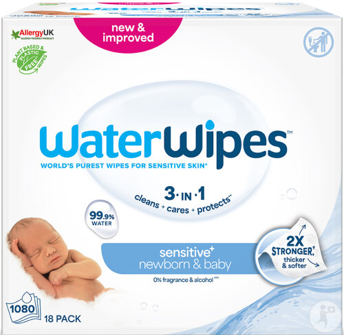 WaterWipes Feuchttücher 99,9% Wasser Für Babys 1080 Stück