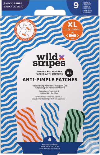 Wild Stripes Anti-Pickel Patches XL Clear 9 Stück