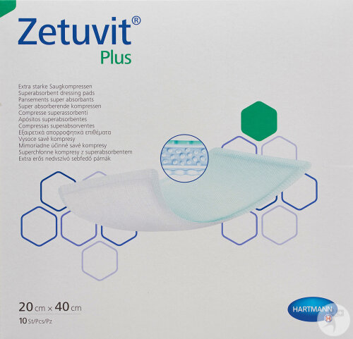 Zetuvit Plus Absorptionsverband 20x40cm 10 Stücke