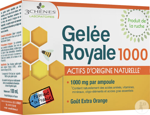 3 Chêne Gelée Royale 1000mg Ampoules 20x10ml