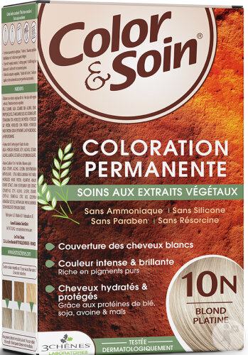 3 Chênes Color & Soin Coloration Permanente Aux Extrait Végétaux 10N Blond Platiné 1 Kit