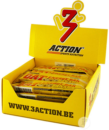 3Action Energy Bar Barre Céréale Couverte De Chocolat Goût Banane Pièces 20x45g